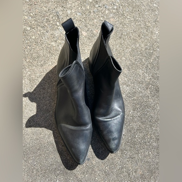 Italian black leather boots size 10 (it says 11 but it’s a US 10) - Picture 1 of 9